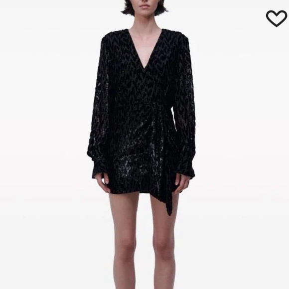 Simkhai Camryn V-neck wrap dress black - Picture 2 of 10